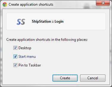 Making ShipStation a Native Windows App Using Google Chrome - Step 3 Making ShipStation a Native Windows App Using Google Chrome - Step 3