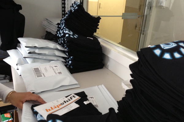 Tons of polybags waiting for shirts!