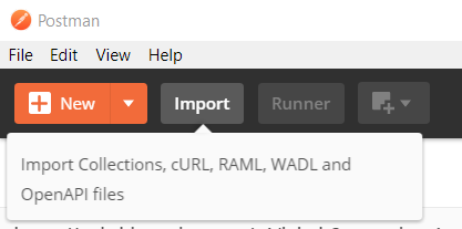 The "Import" button in Postman