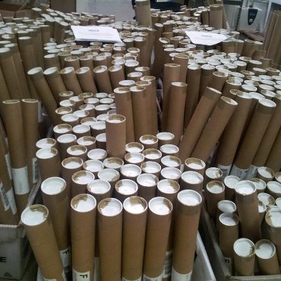 A peek at all the poster tubes that WallStickersUSA uses to ship out their decals!