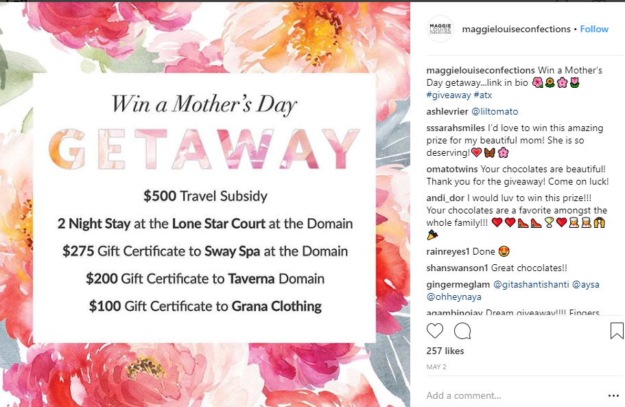 Maggie Louise Confections Mother's Day Contest