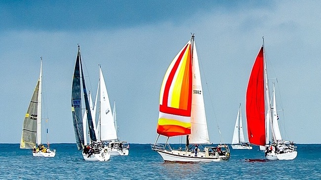 Sailboats During Race