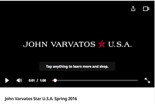 Ecommerce Marketing Content - John Varvatos Shoppable Video