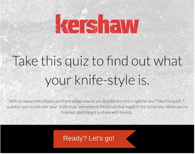 Ecommerce Marketing Content - Kershaw Knives Quiz