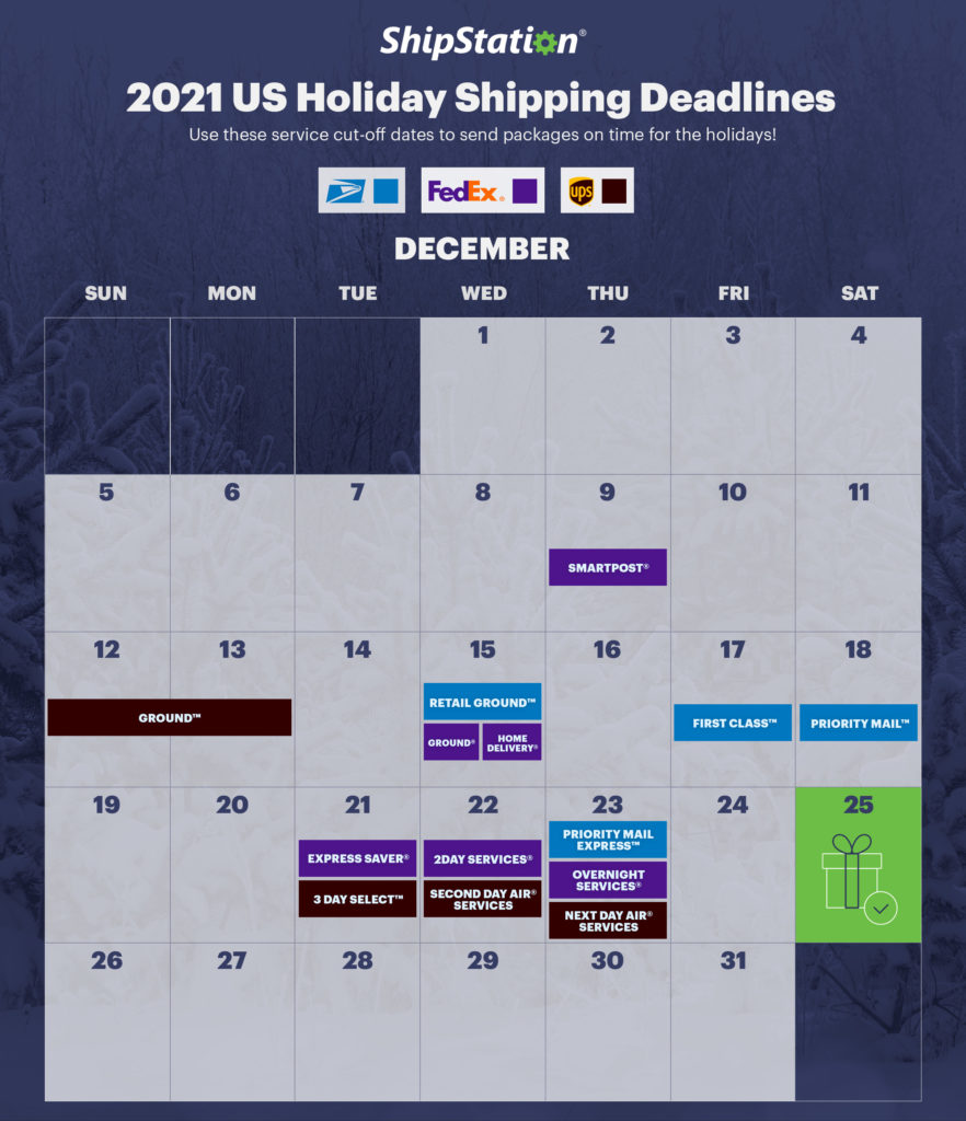 FedEx, UPS, and USPS Holiday Shipping Deadlines For 2021 ShipStation