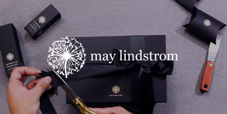 photo of may lindstrom skin product packaging and may lindstrom skin logo