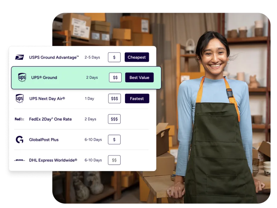 Shipping rate comparisons