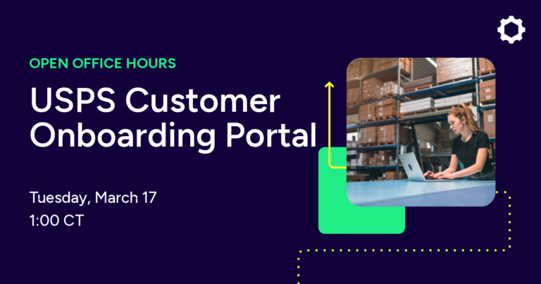 Title card for ShipStation's USPS Customer Onboarding Portal (COP) training sessions