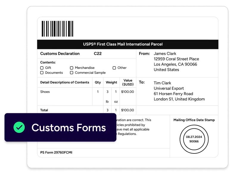 Customs forms