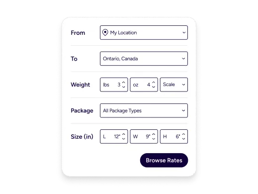 Fedex shipping options popup screen