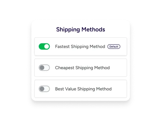 shipping methods popup