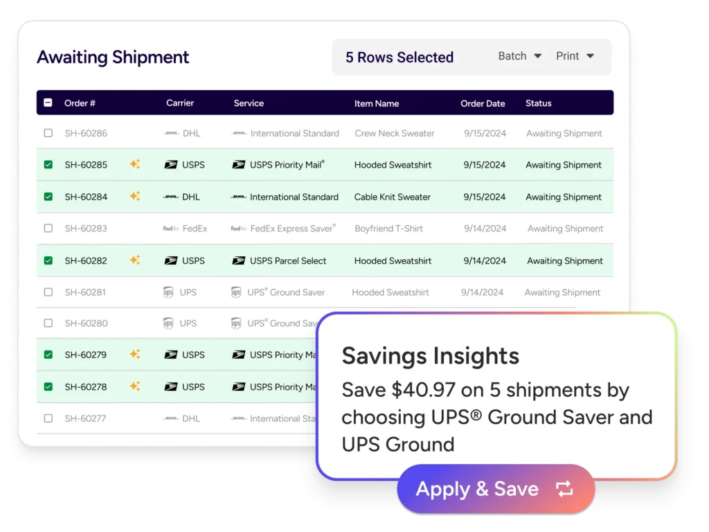Awaiting Shipment Report