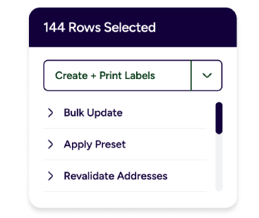 Batch printing shipping labels in bulk