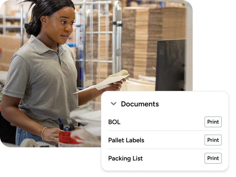 print shipping documents
