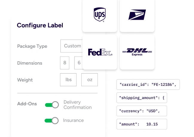 Configure label via API