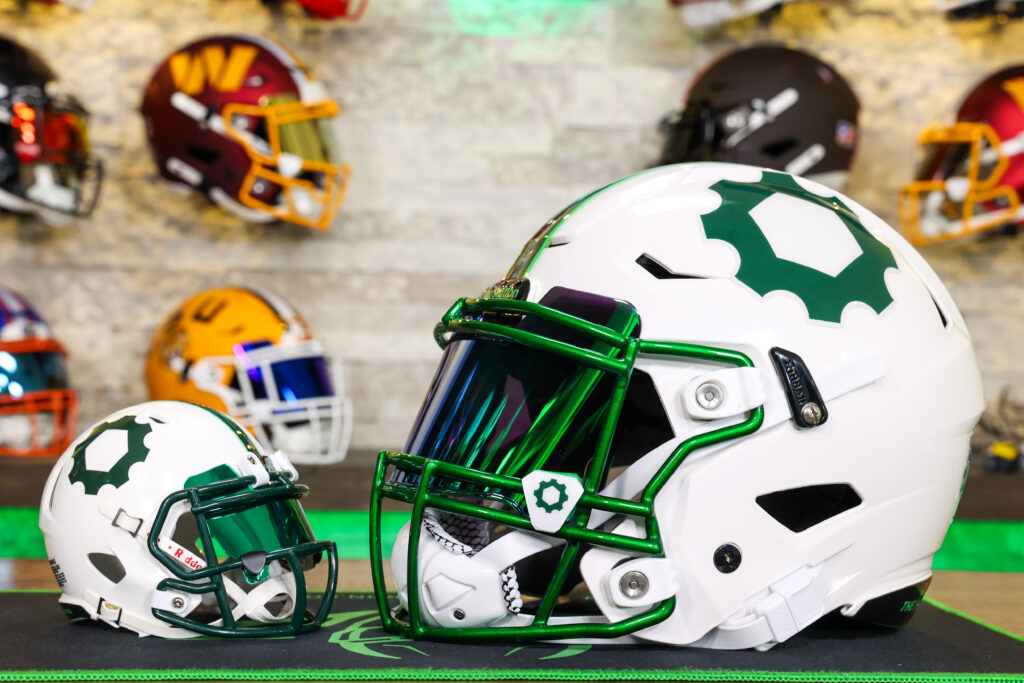 image of football helmets