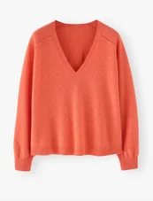 Coral V-neck sweater