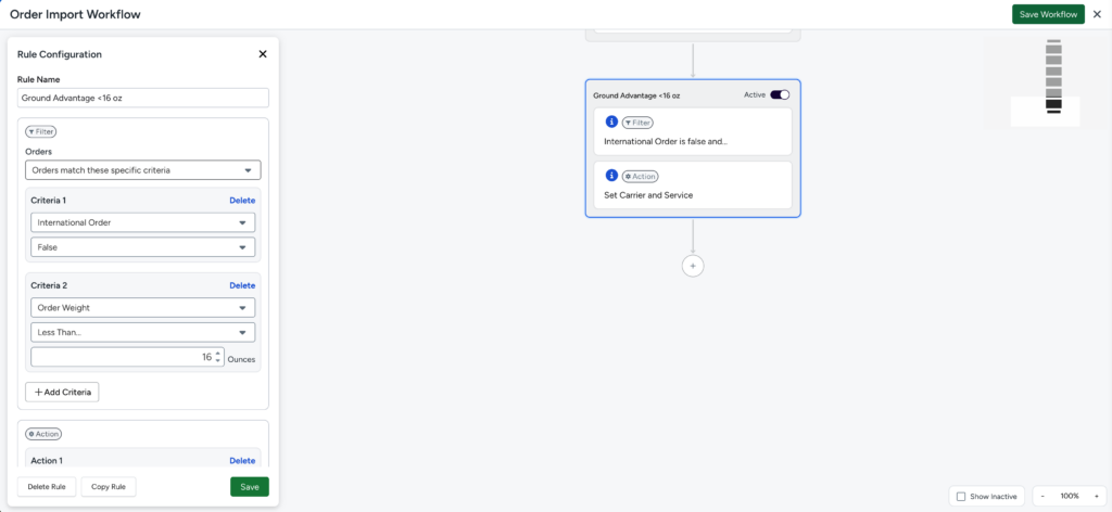 shipstation automation rule route by weight